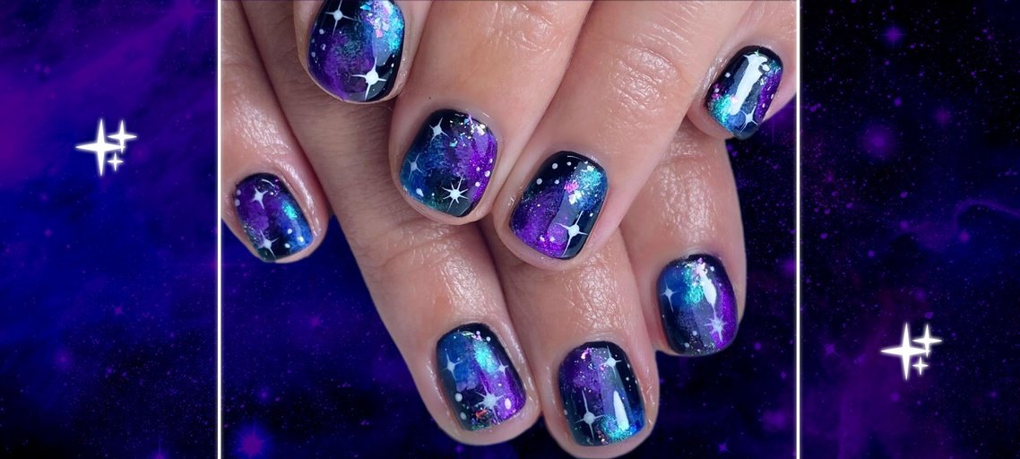 Galaxy Nails  Galaxy nails, Airbrush makeup, Nails