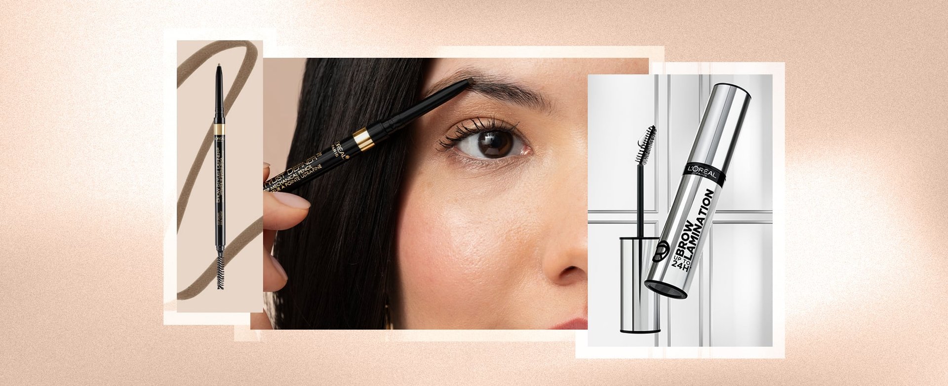 Mujer con lápiz para cejas