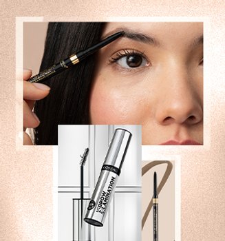 A woman using a eyebrow pen