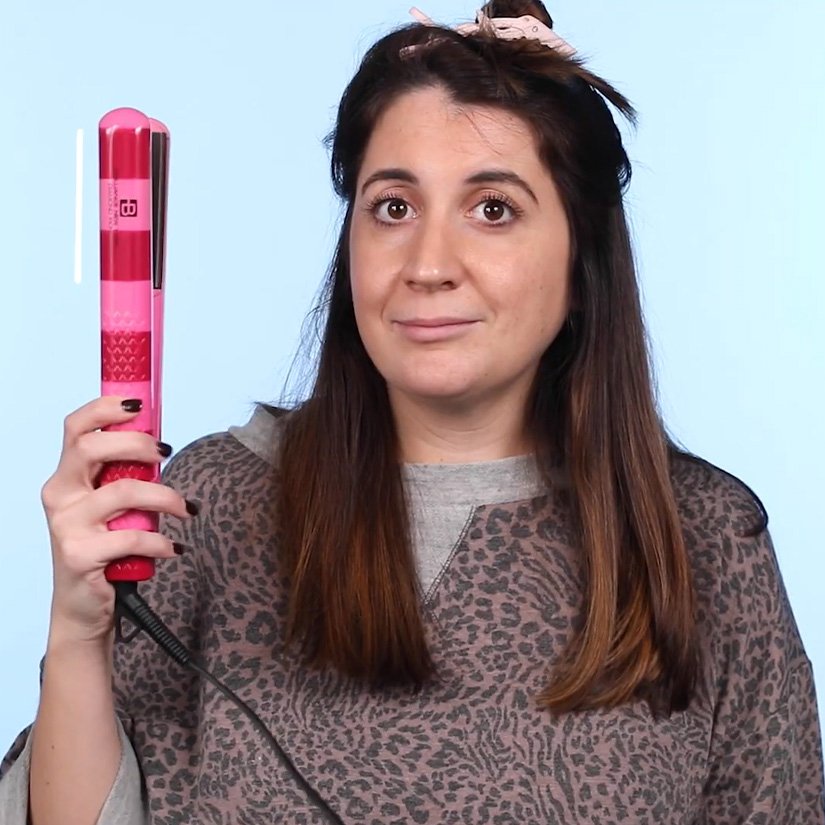 Curling hair with flat iron video sale